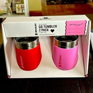 New Stanley Valentines Day 10oz Go Tumblers Pink Vibes/Cool Melon Red 2 Pk ♥️🩷